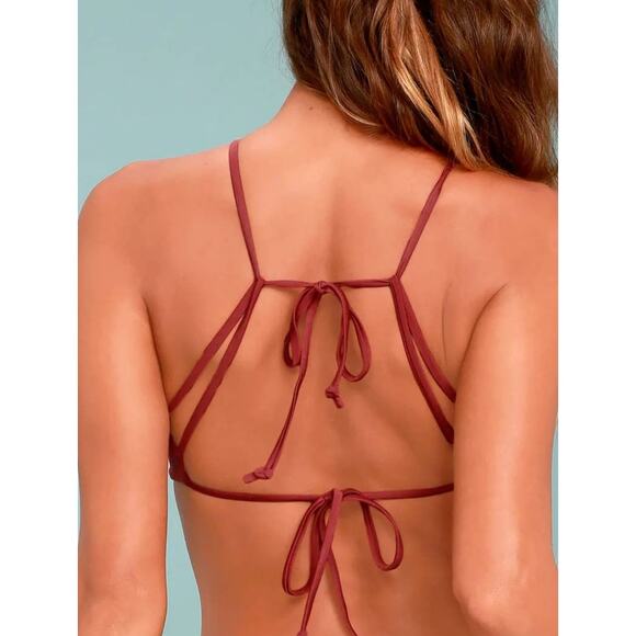 Chaser Rust Red Looped Bikini Top -M - Picture 5 of 5